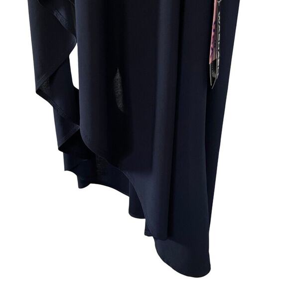 R&M Richards Navy Blue Jersey Knit Knee Length Open Stretch Jacket USA NWT sz 12 - Picture 10 of 16